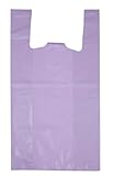IMTINA, Bolsas de Plástico Tipo Camiseta 42x53cm Galga 200, Alta Resistencia, Reutilizables y 70% Recicladas, Aptas para Uso Alimentario, Color Lila, Pack 50 Unidades