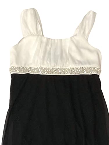 Amy's Closet Girls Long Black & White Pearl Dress Semi-Formal Party Gown2