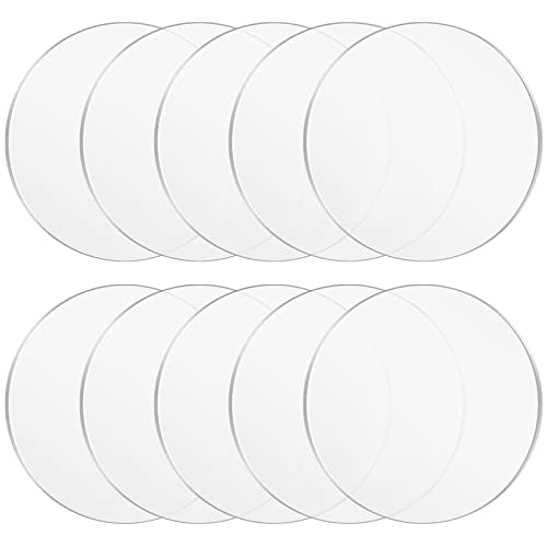 Image of Yalikop 10 Pcs 8 Inch Acrylic Circles Round Clear Disc Blanks