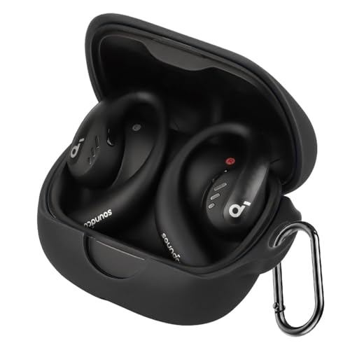 For Anker Soundcore AeroFit Pro �P�[�X [HVUYAL] �����h�~�p�̃t�b�N�𓋍ڂ��� �y�� �L�Y�h�~ �h�o �����ɂ��� �_�炩�ȃV���J�Q���̃X�|�[�c�N�[���ȃf�U�C�� �Ռ� �z�� �X���� �\�t�g �P�[�X�J�o�[ �����h�~�ی�