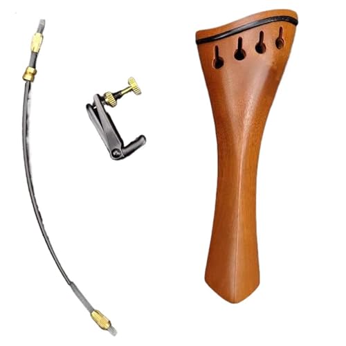 Hollow Harp Model Violin Tailpiece With Finetuner Gut, Violin String Holder 4/4 Full size(Jujuble wood)