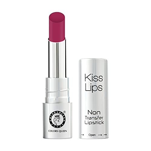 Image of Colors Queen Kiss Lips Matte Lipstick | Smudge Proof & Non Transfer | Creamy Matte Long Stay Lipstick for Women (07 - Fire Magenta)