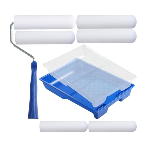 Juego de rodillos de pintura - Aplicador de espuma para pintura doméstica Herramienta de rodadura Rodillo de pintura para renovación del hogar, muebles, puertas, manualidades, garaje
