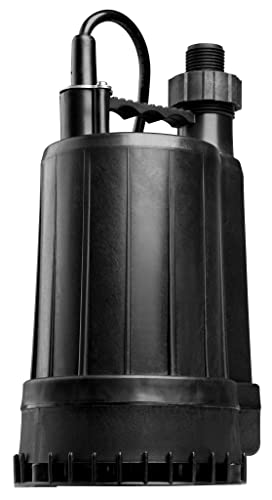 Red Lion Rl-Mp25A 115 Volt, 1/4 Hp 2200 Gph Automatic Thermoplastic Submersible Utility Pump, 10-Ft. Cord, Black, 14942735 #TOP27