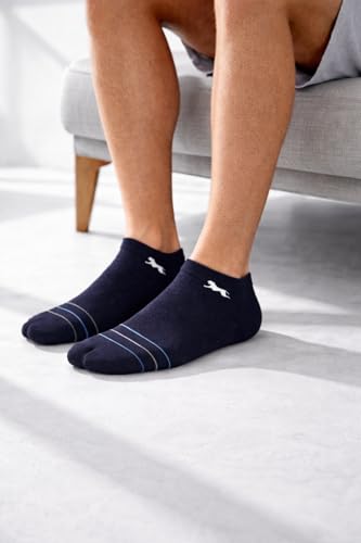 Image of Bindian Men and Women Ankle Length Socks, Multicolored with Striped Design, Breathable Base, Casual