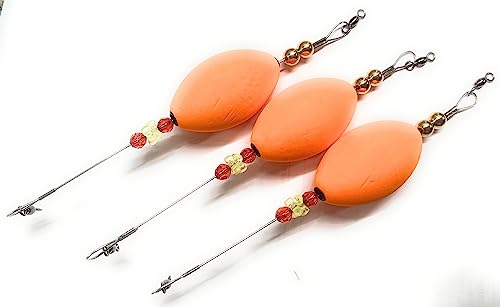 (3 Pack) Saltwater Fishing Popping Cork Floats with Rattles for Trout, Redfish, Flounder and Sheepshead