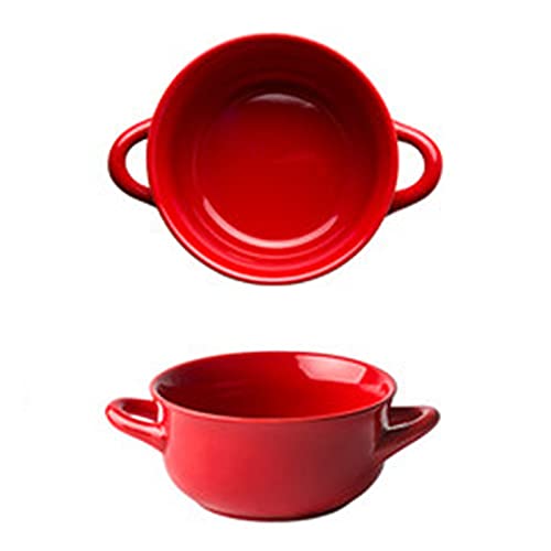TLMDXTEU Plato de Cerámica para Hornear Binaural cerámica horneado for Horno de Plato for el for Cuenco Especial del(21.5x15.5x7.5cm)