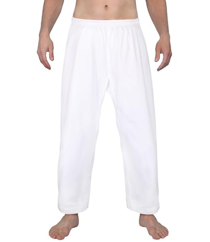 FitsT4 Sports Karate Pants 8oz Middleweight Elastic Waist Martial Arts Pants Perfect for Training or Competition, 000-5