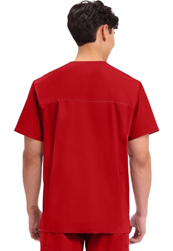 Cherokee Men's V-Neck Top Traditional fit with 4 Pockets, Ultra Soft, Durable, Fade Resistant, 2-Way Stretch Fabric - WW695