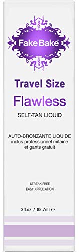 fake bake spray - Fake Bake Flawless Travel Size Self-Tanning Liquid Spray | Streak-Free Lasting Sunless Glow For All Skin Tones | Black Coconut Scent | Includes Professional Tanning Mitt To Ease Application | 3 oz