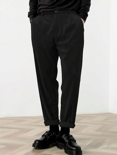 Image of KOTTY Men's Solid|Button|Straight|Regular fit|Corduroy Trousers|Pant for Men