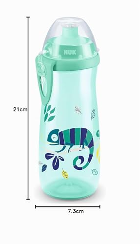 Miniatura 7 de Nuk Sports Cup Taza Para Niños Con Efecto Camaleón 24 Meses 450 Ml Boquilla Con Cierre De Empujar-Tirar A Prueba De Fugas Y Fácil De Abrir Cambia De Color Clip Y Tapa Camaleón Verde