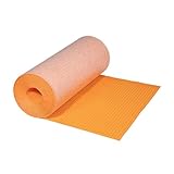 Alfombra de desacoplamiento 30m² – Membrana impermeable de polietileno (PE) para azulejos y suelos, compatible con calefacción por suelo radiante – Naranja (1m x 30m)
