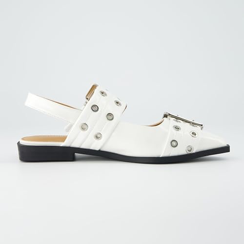 CUSHIONAIRE Women's Wander Pointy Toe Mary Jane Flat +Memory Foam, Wide Widths Available4