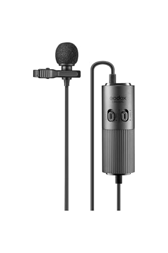 Image of Godox LMS-60G Omnidirectional Auxiliary Lavalier Microphone with Adjustable Gain (Black)