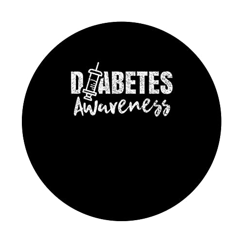 Diabetes Awareness Diabetic Insulin Diabetician PopSockets Swappable PopGrip, Black - Image 3