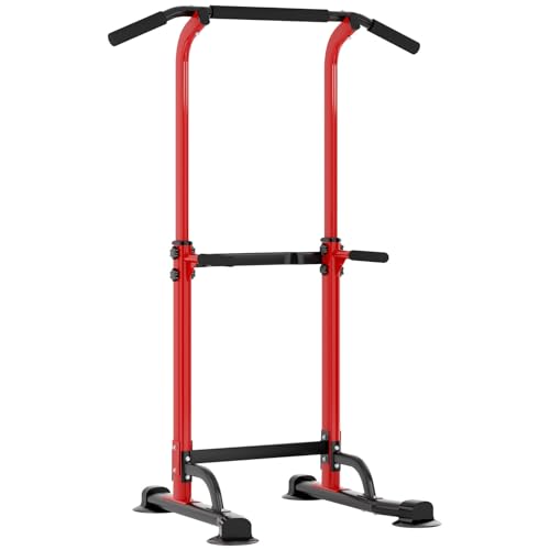 SogesHome Chaise Romaine Power Tower Barre de Traction Entraîneur pour Abdominaux Multifonction Station Dips Tour de Puissance Multi-Fonctions Réglable en...