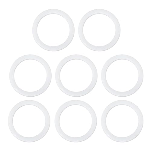 8pcs Gaskets, White Silicone Gaskets Seal Rings Moka Pot Accessories Replacement Parts for Bialetti Dama 6 Cups Venus Musa Kitty 6 Cups