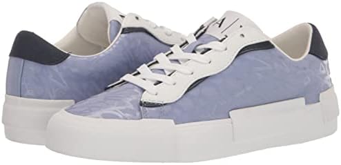 A | X ARMANI EXCHANGE Women's Gum Allover Logo Sneakers, Light Blue + Navy, 10 | Image 6