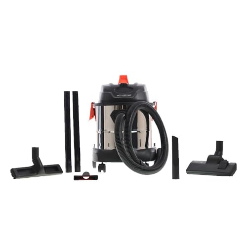 Image of Eureka Wet and Dry NXT Compact Vacuum Cleaner Wet & Dry Vacuum Cleaner 12 litres Tank Capacity | Stainless Steel Body | Accessories | Lightweight | 1 Year Warranty (Black, Red)