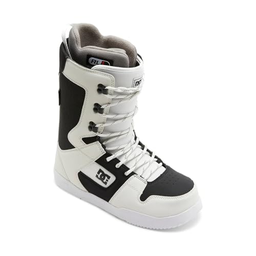 DC Shoes Men's Phase Adjustable Durable Lightweight Fleece-Lined Medium-Flex Lace-Up Snowboard Boots, EVA Memory Foam Liner, Off White, 11