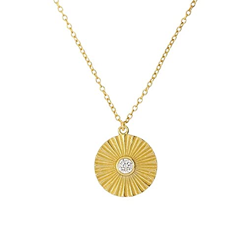 Collier 925 carte ronde diamants femme anti-ternissement
