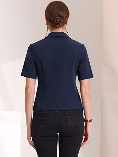 Allegra K Cropped Blazers for Women Summer Short Sleeve Open Front Jackets Blazer for Work Casual3