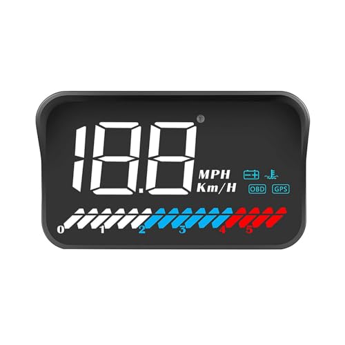 ALINREDBX 3.5'' Universal HUD Head Up Display Dual System, Speedometer OBD2 GPS Interface, Speed, Engine RPM, OverSpeed Warning, Mileage Measurement, Water Temperature, for All Vehicle