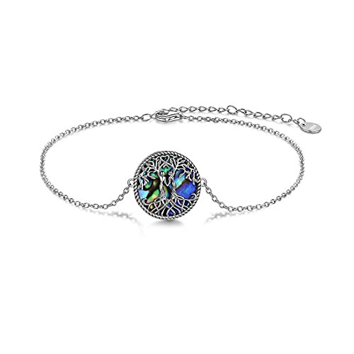 Image of YFN Sterling Silver Tree of Life Bracelet - Sister Bracelet Jewelry, Birthday Gift for Sisters