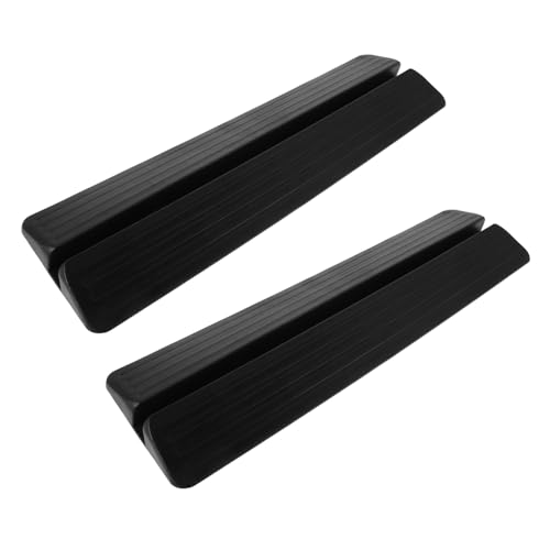 JUMPLAWN 2個 ベビーゲート用防?脚板 段 ペットフェンス対応 キックガード付き 踏板 壁や家具保護 室内用ブラック段ガードアクセサリー