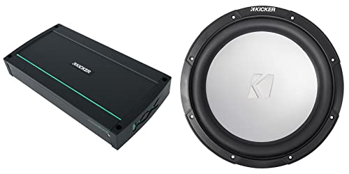 KICKER 48KXMA8008 800 Watt 8-Channel Marine Boat Amplifier Bundle with KICKER 45KM104 10