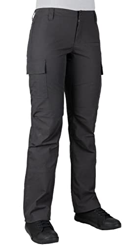 LA Police Gear Stretch Ops Women's Tactical Pants, 7 Pocket Cargo Pants for Women, Ladies Durable Outdoor Flex Hiking Pants - Charcoal - 8 - Regular