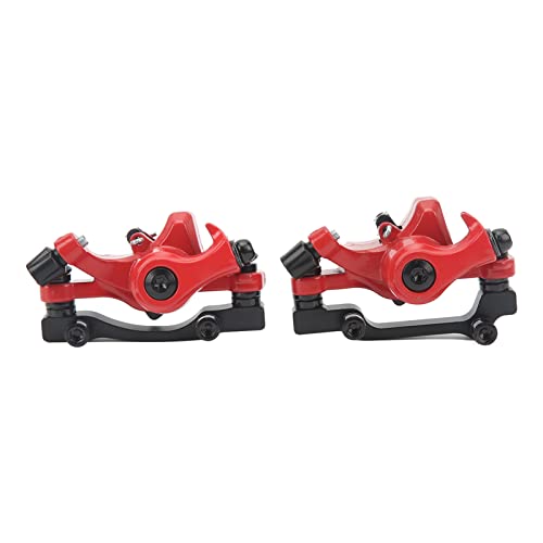HERCHR Mechanical Disc Brake Set, Front and Rear Bicycle Bike Disc Brake Calipers Compatible with 160mm Rotor Mounting Adapter MTB Bike Cycling Bicycle Caliper Accessories(red)
