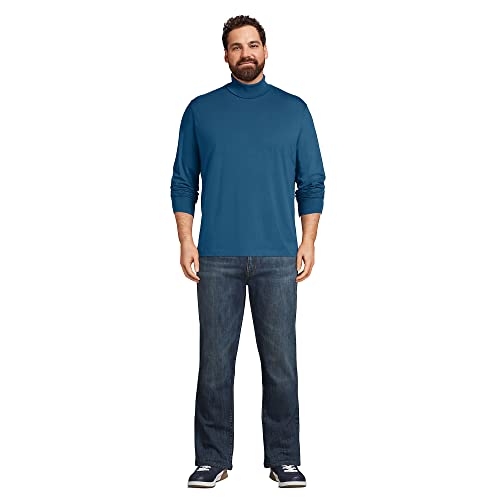 Lands' End Mens Long Sleeve Super-T Turtleneck Evening Blue Big 2Xl #TOP3