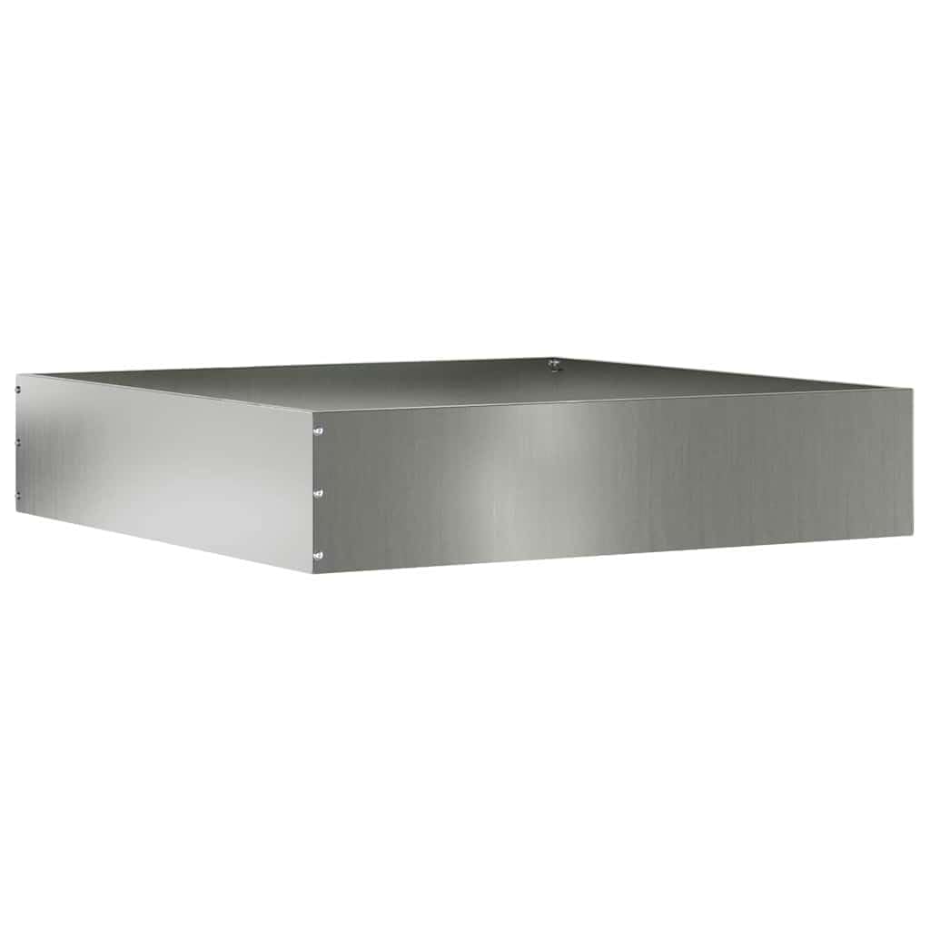 Krawędź trawnika 60 x 60 x 13 cm stal galwanizowana srebrna | Kwadratowy kształt, nowoczesny design, odporny na warunki atmosferyczne, łatwy montaż, do ogrodu i na taras