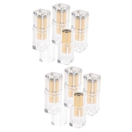 Healvian 8 Piezas Tubo Bálsamo Labial Reutilizable Transparente Envases Vacíos para Brillo y DIY Diseño Pequeño y Portátil con Tapa para Almacenamiento Maquillaje y Viaje