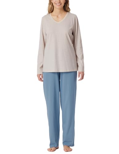Pijama femme Schiesser en coton stretch ensemble de nuit à manches longues