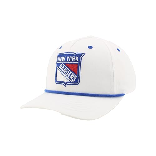 New York Rangers NHL Officially Licensed Rope Hat Snapback Memento White