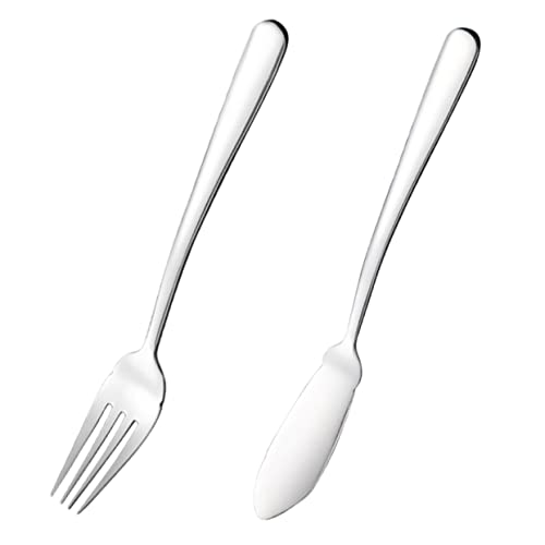 BRIGHTFUFU 1set Stainless Steel Fish Knife and Fork Dining Utensils for Home and Restaurant Use Cutlery for Elegant Tableware and Dinnerware Needs