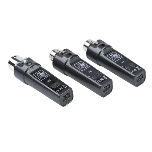 BEAZOOM Sistema de micrófono inalámbrico de 2,4 G, receptor transmisor UHF XLR, 110 dB para rango dinámico, 50 m para rango para músicos, mezcladores, guitarra, color negro