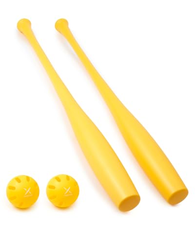 Xmortar 2 Torpedo Plastic Baseball Bat Set for Backyard Game, 32 in