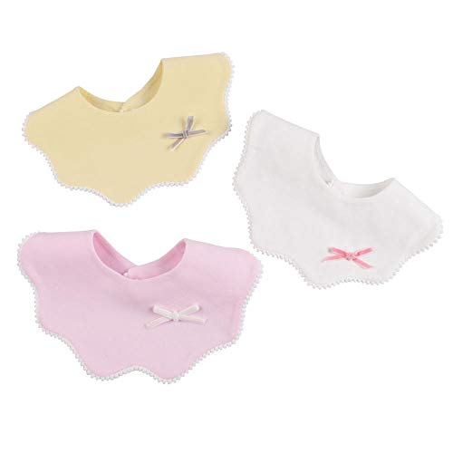 Image of JANGANNSA 3 PCS White Flower Baby Bibs Infant Burp Clothes For Baby Girls Saliva Towel Cotton Infant Toddler Girls Bibs