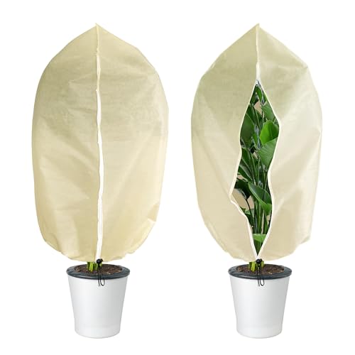 GIONAR 2 Pièces Voile d Hivernage, Housse d'hivernage, Voile Hivernage Plante, avec Cordon de...