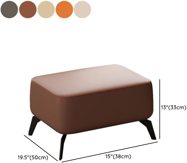 LITFAD Modern Side Chair with Cushion Back, Metal Frame Stylish Lounge Chair with Ottoman for Living Room, Bedroom, Balcony, Anti Cat Scratch Leather, Off-White, Chair & Ottoman