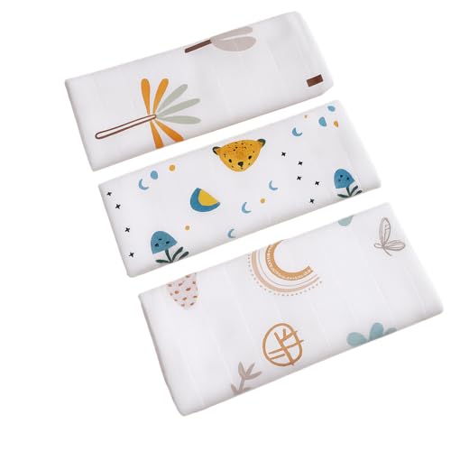 Image of Muslin Swaddle Blankets for Baby Boys - 3 Pack 100% Cotton Muslin Blanket Set - Soft Swaddle Blankets for Newborns - 31.5 inchx31.5 inch for Boys