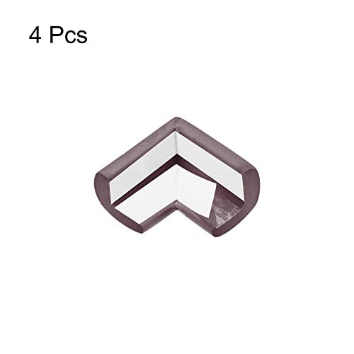 Image of uxcell Corner Guards Edge Protectors, 4Pack Foam Safety Bumper L Shape, 55mm /2.16 inch(L) for Furniture Corner Table Edge Guard, Brown