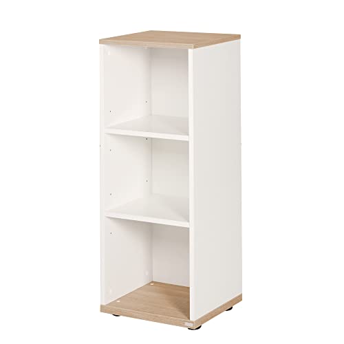 Étagère pour chambre de bébé Pia roba avec cube de rangement à 3 cases blanc et bois