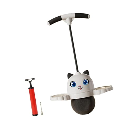 Colaxi Pogo Jump Ball, High Jump Toy with Adjustable Handle,Bouncing Ball Jump Board, for Games Playground Fitness Body Training, White