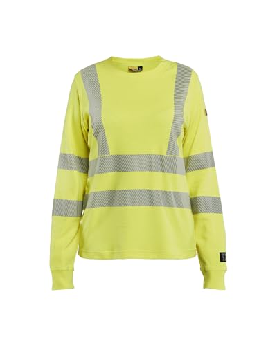 Camiseta de trabajo manga larga de mujer feMyanMare en amarillo flúor talla S