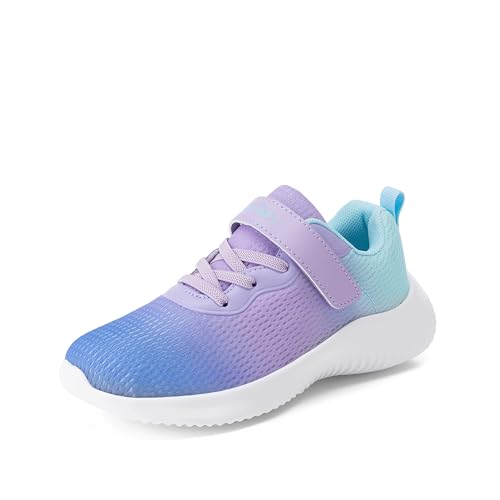 DREAM PAIRS Boys Girls Shoes Kids Tennis EZ-Ons FunRun Breathable Running Athletic Sport Sneakers 12 Little Kid Purple/Blue